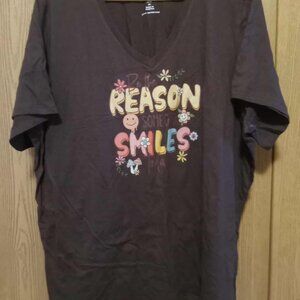 Woman Within 2X, SS tshirt, transfer "Be the Reason Someone Smiles Today"